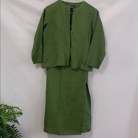 EILEEN FISHER IRISH LINEN SKIRTSUIT SIZE PS - Picture 2 of 10